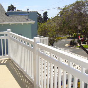 Dorset white vinyl picket fencing
