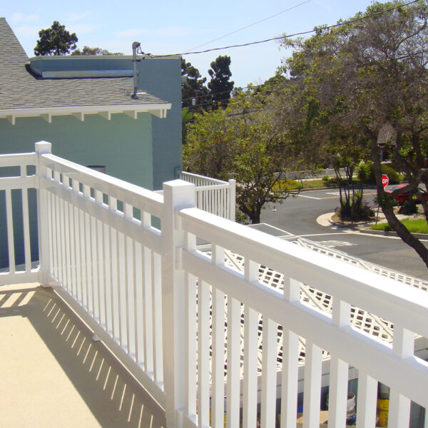 Dorset white vinyl picket fencing
