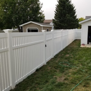 Milton white vinyl semi-privacy fence